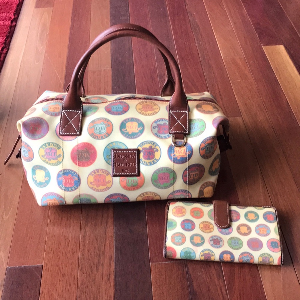 Dooney and Bourke medallion bowler bag and wallet
